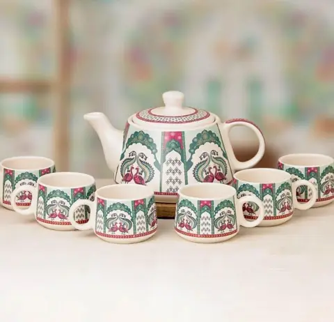 Printed Alive Morning ceramic tea set