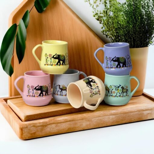 Somny Ceramic Flask Chai Cup Set of 6 Cups - SM2002