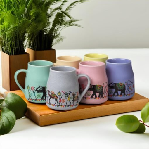 Somny Flask Cane Design Ceramic Mugs - Image 2