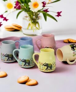 Somny Flask Cane Design Ceramic Mugs - SM2003