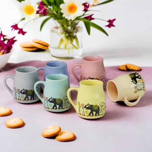 Somny Flask Cane Design Ceramic Mugs - SM2003
