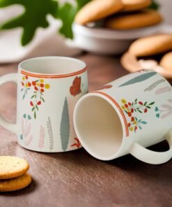 Somny Leaf Print Ceramic Mug Set of 6 - SM2011