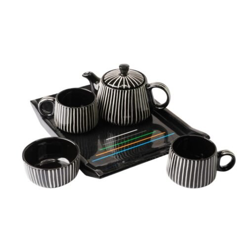 Somny Premium Black Ceramic Tea Set With Kettle - Image 4