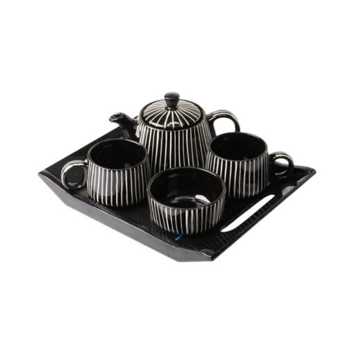 Somny Premium Black Ceramic Tea Set With Kettle - Image 3