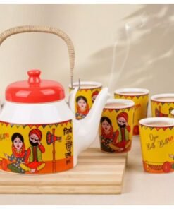 Somny Jitthe Tea Utthe Me Punjabi Ceramic Tea Set-TMS102