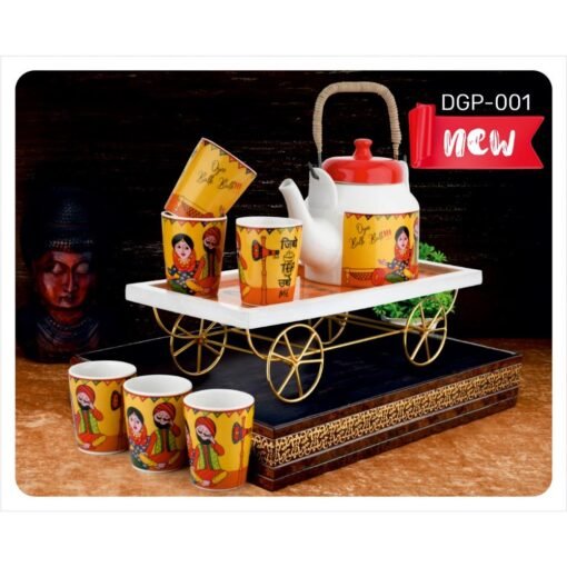 Somny Jitthe Tea Utthe Me Punjabi Ceramic Tea Set - Image 3