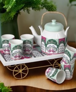Somny PEACOCK Thela Ceramic Cups With Kettle-TMS101
